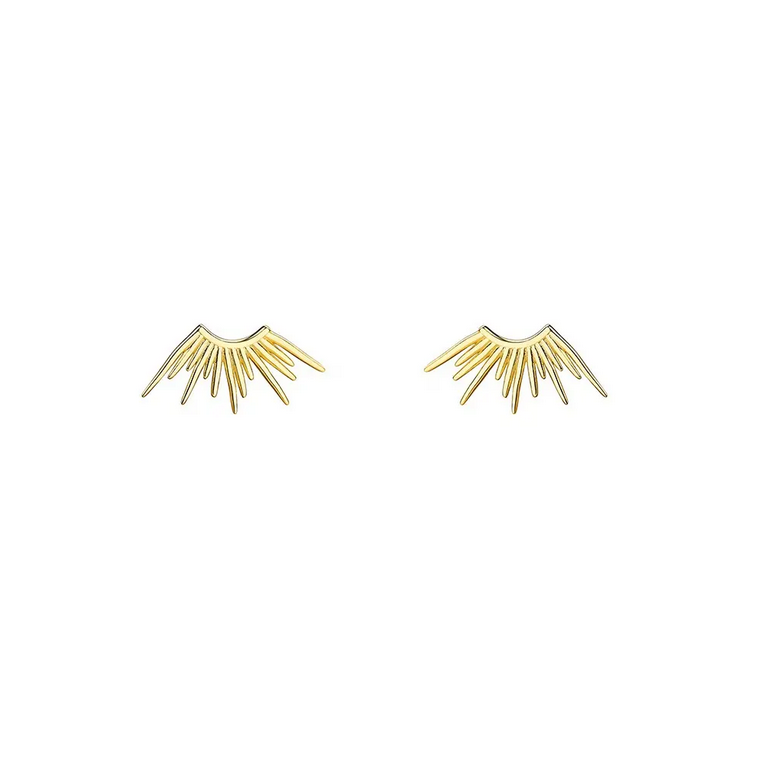 2024 fashion wholesale Jewelry 925 silver 18K gold plated laser sunlight sun rise stud earrings for women