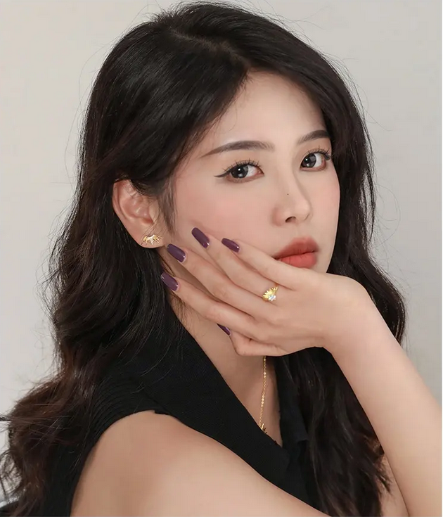 2024 fashion wholesale Jewelry 925 silver 18K gold plated laser sunlight sun rise stud earrings for women
