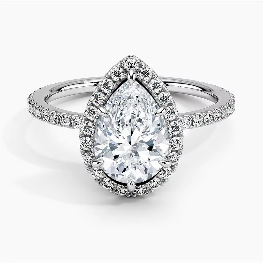 Luxury Silver 925 Cubic Zirconia Ring Pear Cut Fashion Jewelry Rings Women Wedding and Engagement Diamond