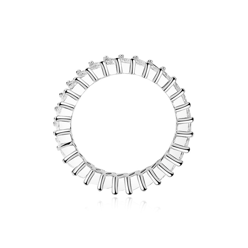 New Arrival Women Jewelry 925 Sterling Silver Eternity Band Zircon Rings Oval Cut Ring for Engagement