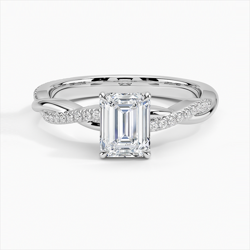 Fashion Women Promise Ring 925 Sterling Silver Emerald Cut Diamond Full Pave Cz Rectangle Engagement Rings