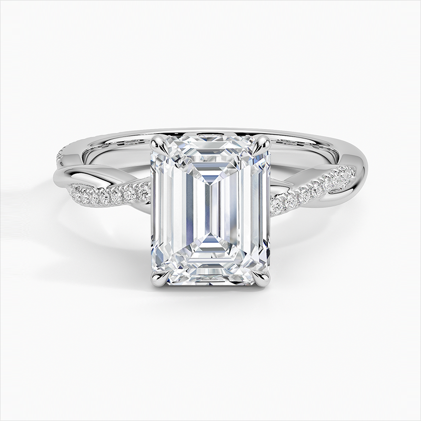 Fashion Women Promise Ring 925 Sterling Silver Emerald Cut Diamond Full Pave Cz Rectangle Engagement Rings