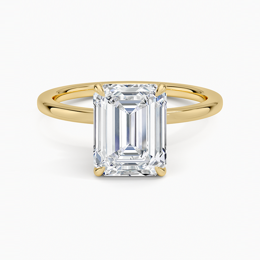 Fashion Emerald Cut Promise Jewelry 925 Sterling Silver Solitaire Setting Pave Cz Rectangle Engagement Rings for Women