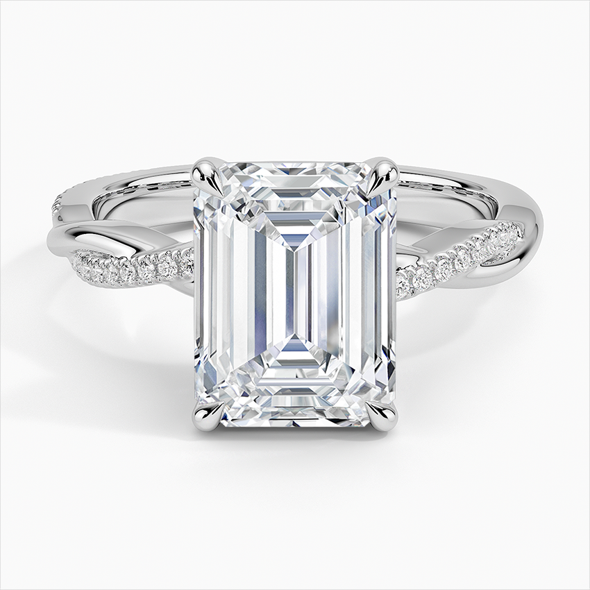 Fashion Women Promise Ring 925 Sterling Silver Emerald Cut Diamond Full Pave Cz Rectangle Engagement Rings