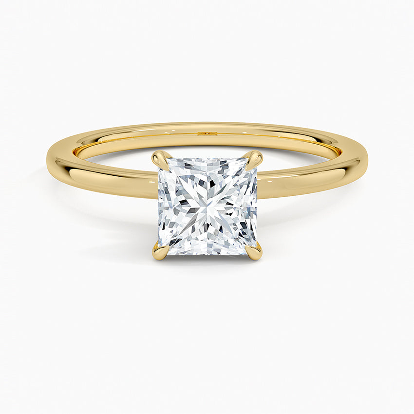 Luxury Jewelry 925 Sterling Silver Princess Cut Diamond Solitaire Setting Zircon Promise Rings for Women