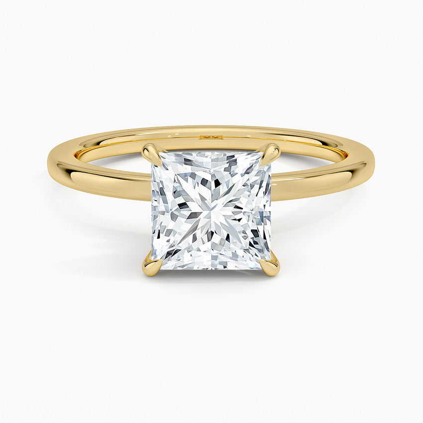 Luxury Jewelry 925 Sterling Silver Princess Cut Diamond Solitaire Setting Zircon Promise Rings for Women