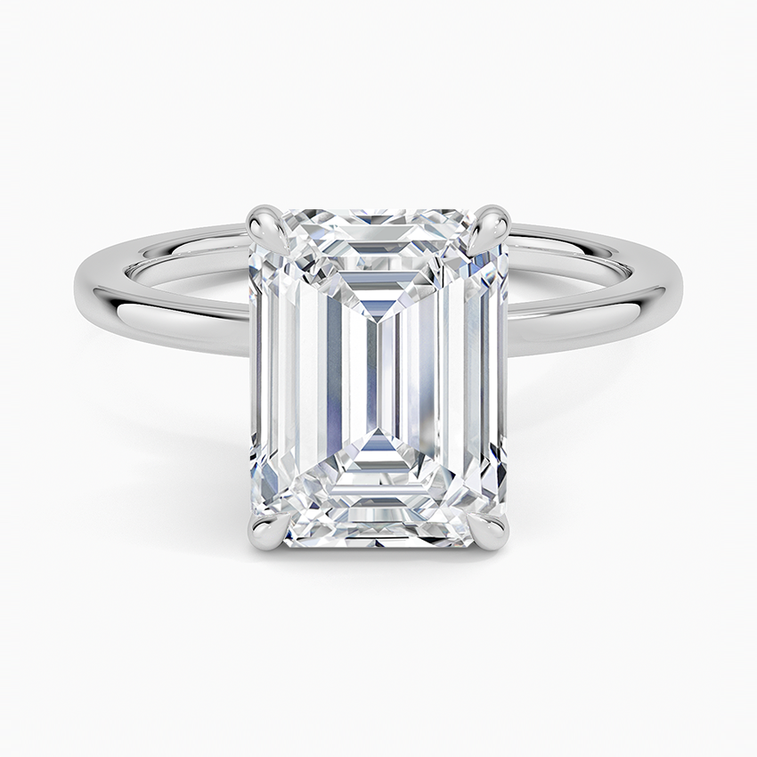 Fashion Emerald Cut Promise Jewelry 925 Sterling Silver Solitaire Setting Pave Cz Rectangle Engagement Rings for Women