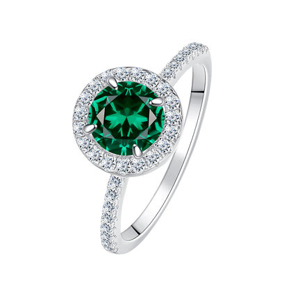 Personality 925 Sterling Silver Luxury 12 Birhstone Green Zircon Diamond Round Brilliant Cut Jewelry Sets for Women